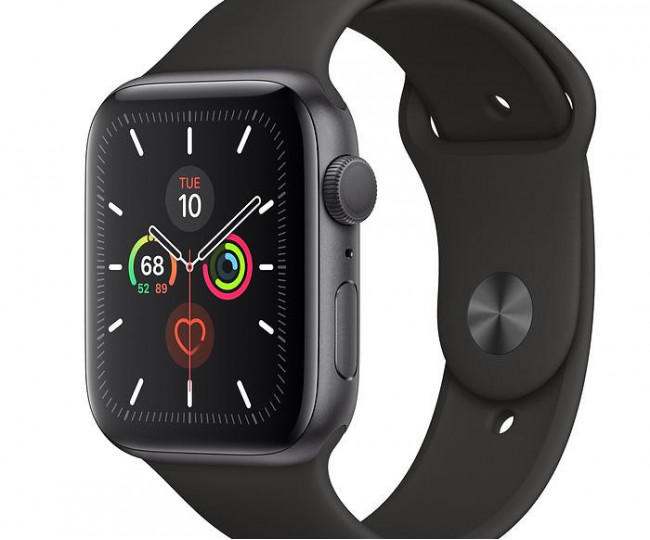 Apple Watch Series 5 GPS 44 mm aluminiu gri cosmic cu. Negru b.- Folosit aluminiu gri spațial (MWVF2).